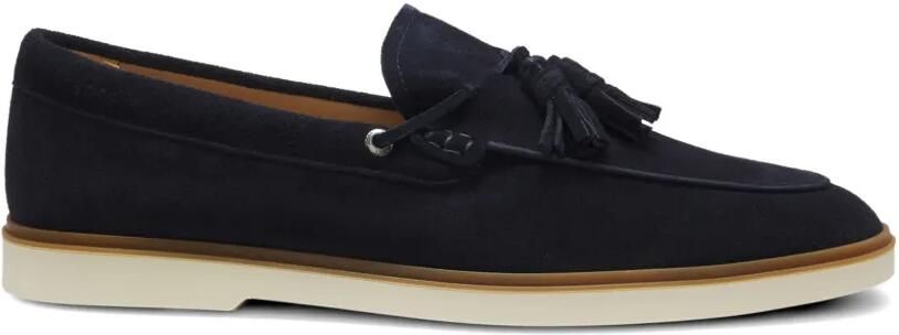 BOSS Suède loafers Blauw