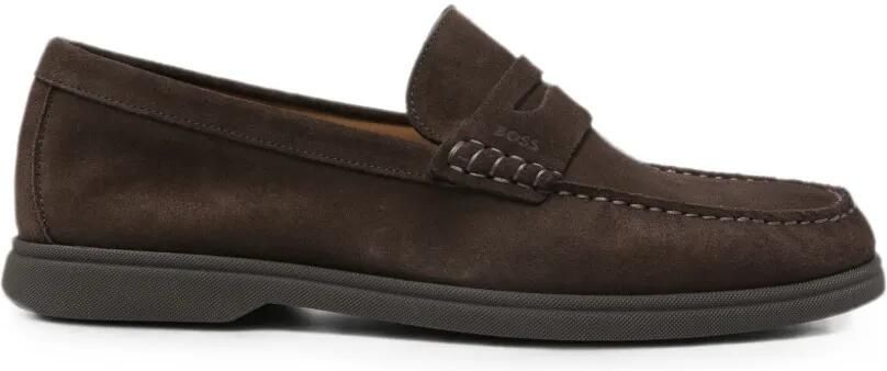BOSS Suède loafers Bruin