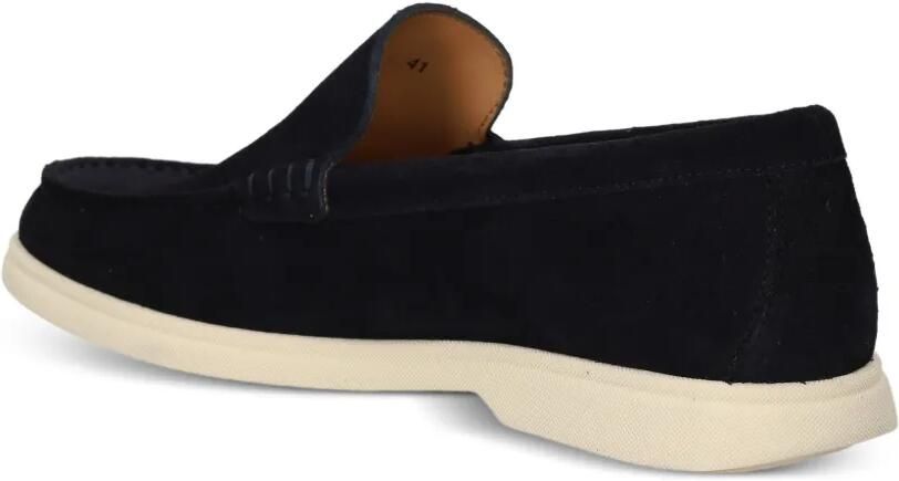 BOSS Suède loafers met logo-reliëf Blauw - Foto 3