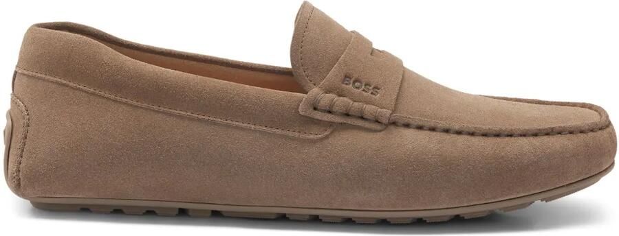 BOSS Suède mocassins met penny afwerking Beige