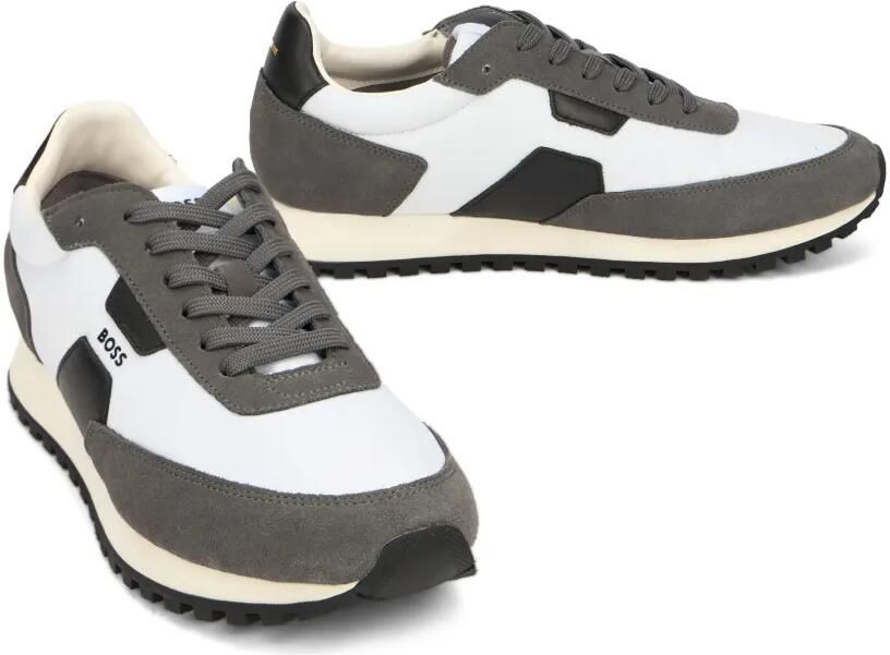 BOSS suede-panelled logo sneakers Wit - Foto 3