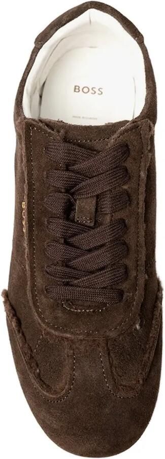 BOSS Suède sneakers met gerafelde rand Bruin - Foto 5