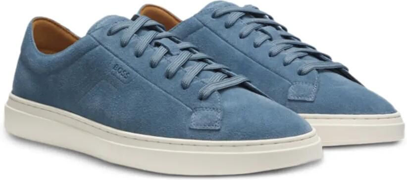 BOSS Suède sneakers met logo-reliëf Blauw - Foto 5