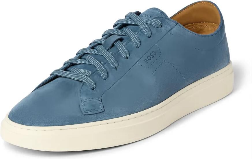 BOSS Suède sneakers met logo-reliëf Blauw - Foto 3