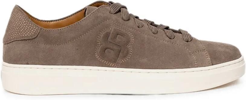 BOSS Suède sneakers met logo-reliëf Bruin