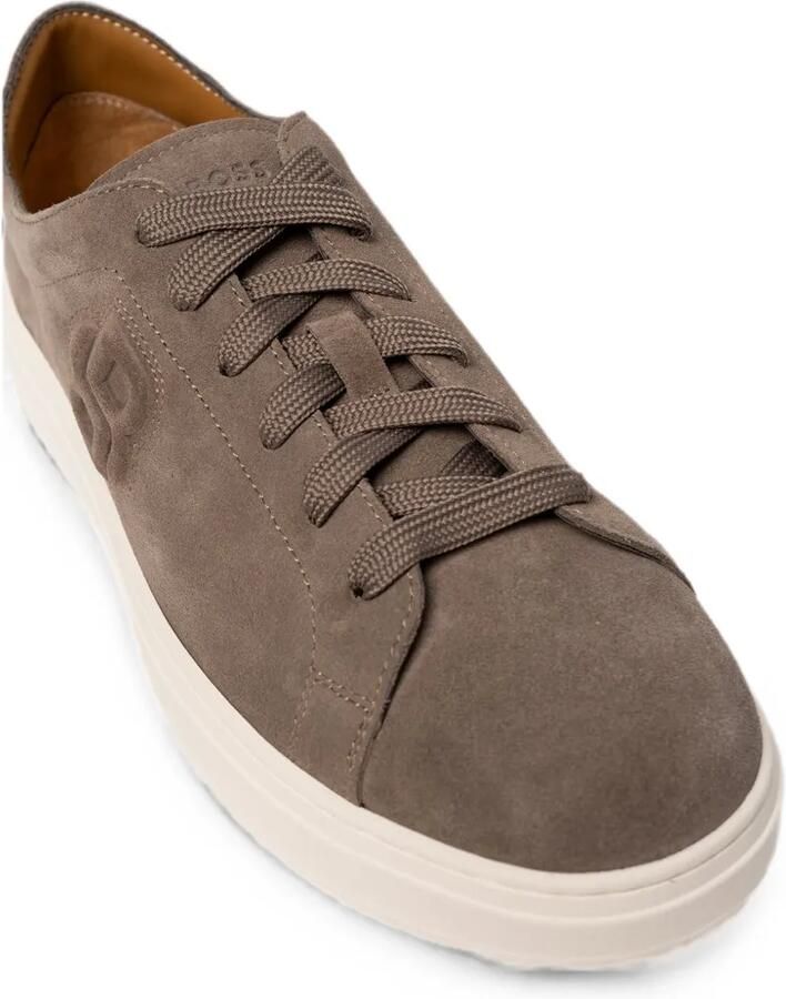 BOSS Suède sneakers met logo-reliëf Bruin - Foto 2
