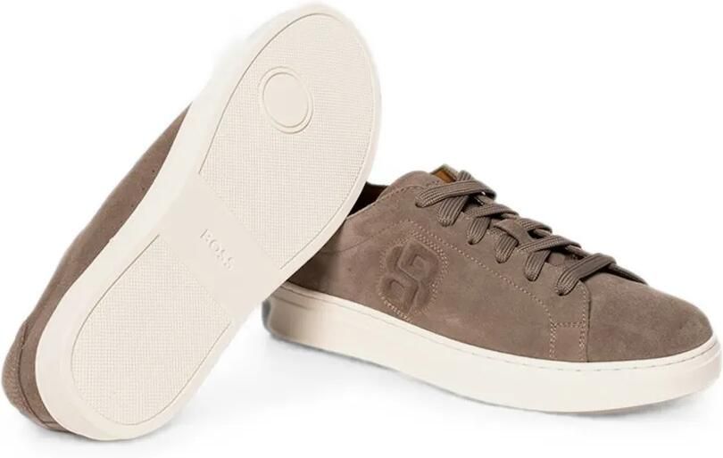 BOSS Suède sneakers met logo-reliëf Bruin - Foto 3