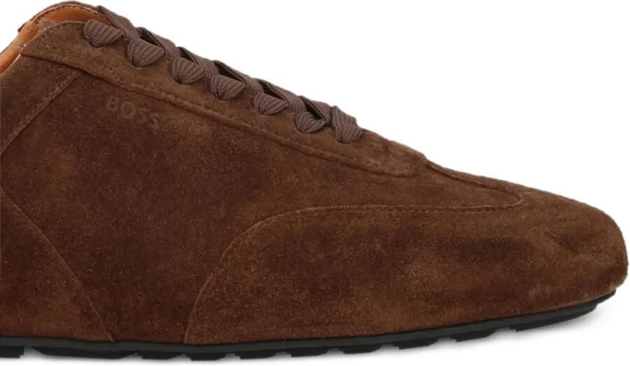 BOSS Suède sneakers met logo-reliëf Bruin - Foto 2