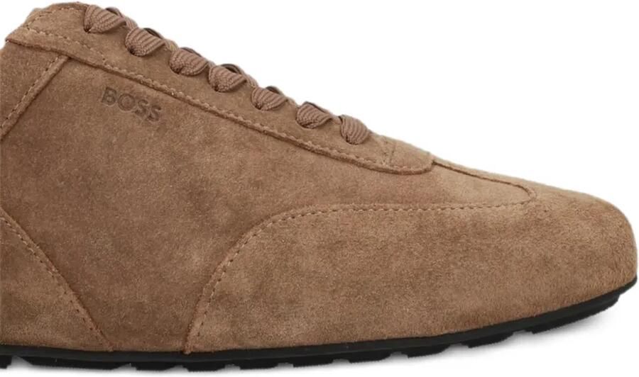 BOSS Suède sneakers met logo-reliëf Bruin - Foto 2
