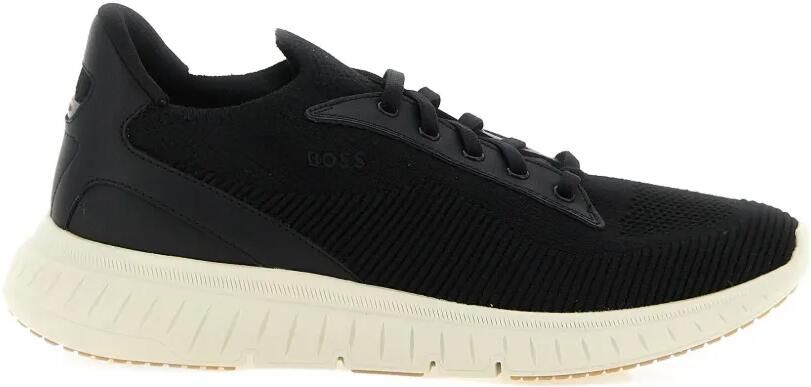 BOSS Titanis leren sneakers Zwart