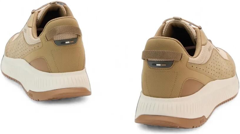 BOSS TTNM Evo sneakers met geperforeerde details en vlakken Beige - Foto 3