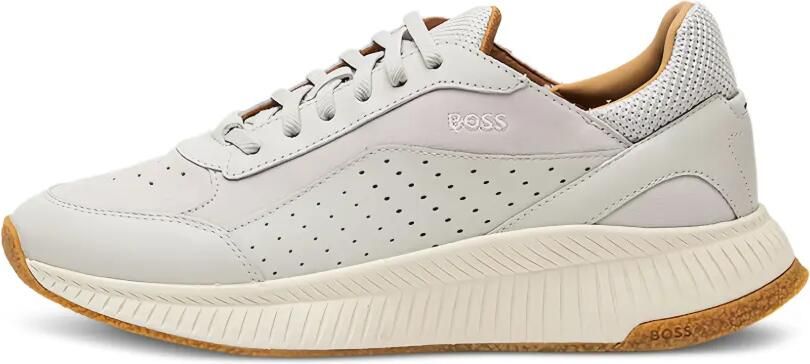 BOSS TTNM Evo sneakers van leer en suède Grijs