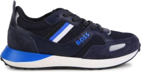 BOSS Kidswear Gestreepte sneakers Zwart