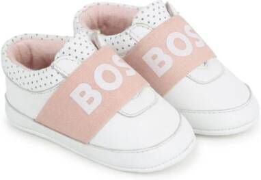 BOSS Kidswear Leren babyschoentjes Wit