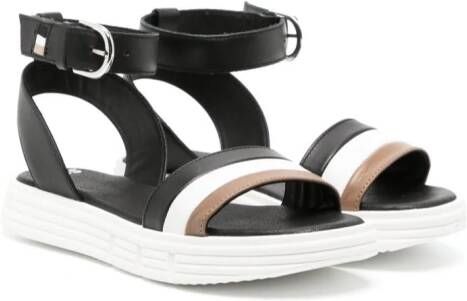 BOSS Kidswear Leren sandalen Zwart