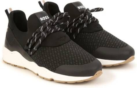 BOSS Kidswear Sneakers met logoprint Zwart