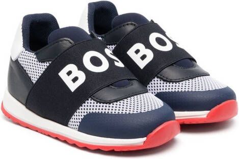 BOSS Kidswear Sneakers met logoprint Blauw