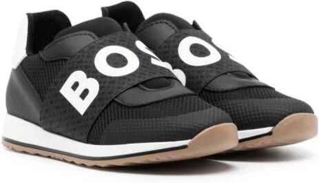 BOSS Kidswear Sneakers met logoband Zwart