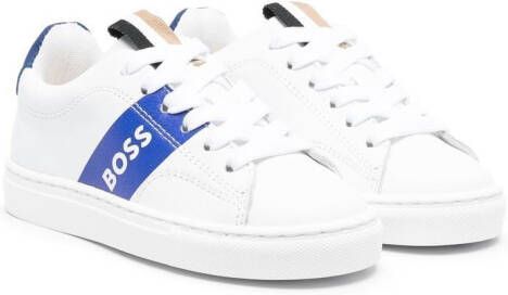 BOSS Kidswear Sneakers met logostreep Wit