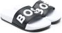 BOSS Kidswear Slippers met logoprint Zwart - Thumbnail 1
