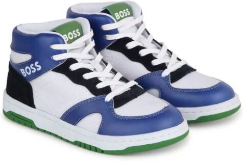 BOSS Kidswear Sneakers met colourblocking Wit