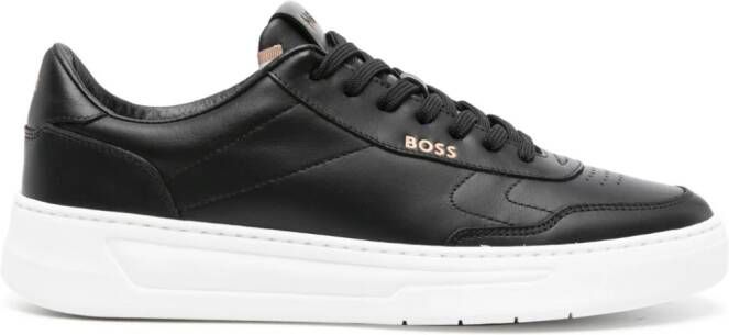 BOSS Leren sneakers Zwart