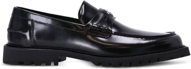 BOSS Loafers met logoplakkaat Zwart