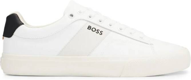 BOSS Sneakers met logoprint en vlakken Wit