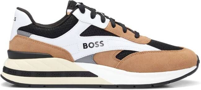 BOSS Sneakers met colourblocking Bruin