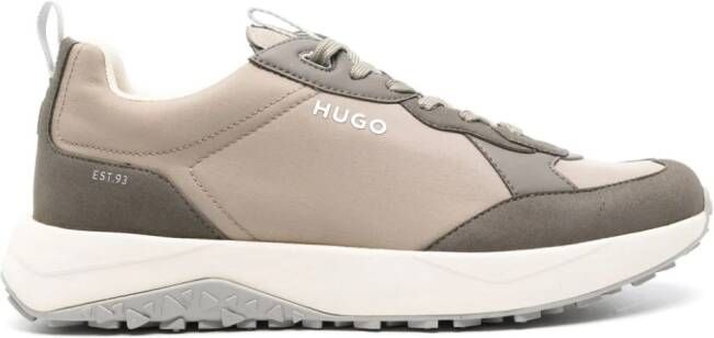 HUGO Sneakers met tweekleurige vlakken Beige