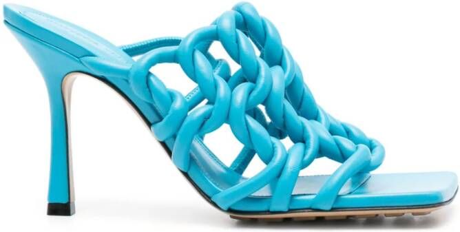 Bottega Veneta 100mm twisted interwoven leather sandals Blauw