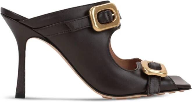 Bottega Veneta 90mm buckle leather heels Bruin