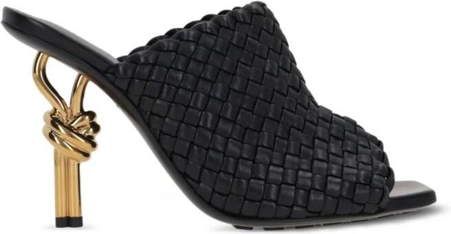 Bottega Veneta 90mm Intrecciato leather heels Zwart