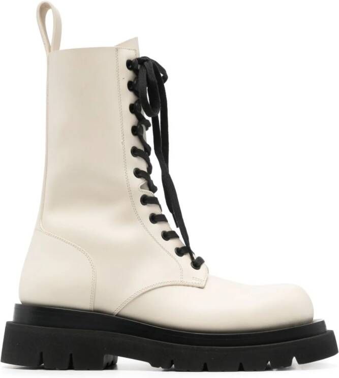 Bottega Veneta Lug leather boots Beige