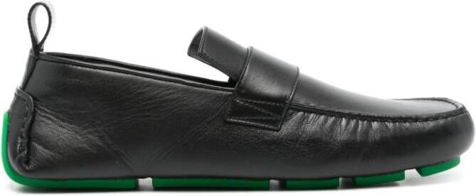 Bottega Veneta square-toe leather loafers Zwart