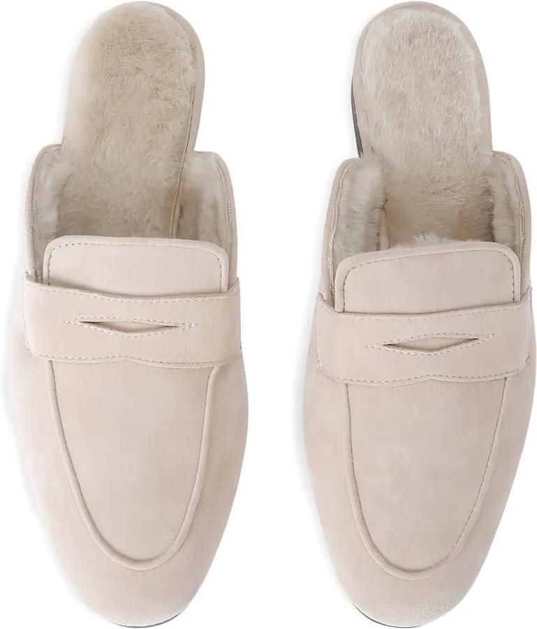 Bougeotte Nomad suède lammy slippers Beige - Foto 2