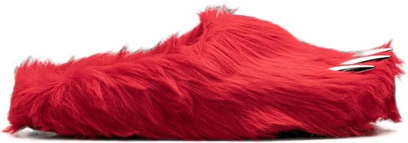 Bravest Studios Bear Claw muiltjes van imitatiebont Rood