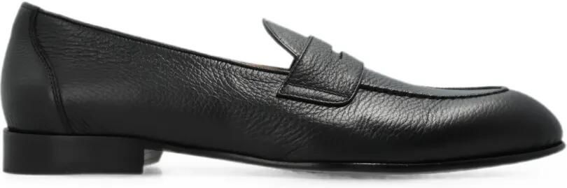 Brioni Appia penny leren loafers Zwart