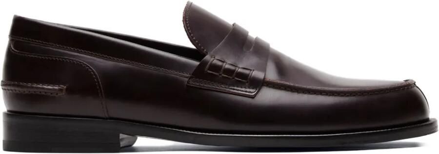 Brioni College leren penny loafers Bruin
