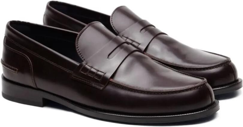 Brioni College leren penny loafers Bruin - Foto 4