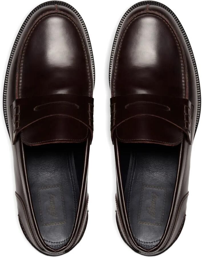 Brioni College leren penny loafers Bruin - Foto 3