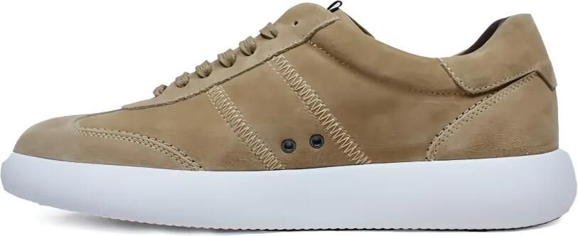 Brioni Leren sneakers met stiksel Beige