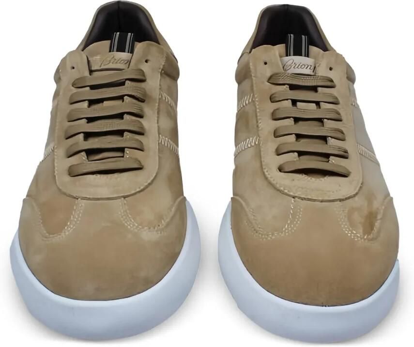 Brioni Leren sneakers met stiksel Beige - Foto 2