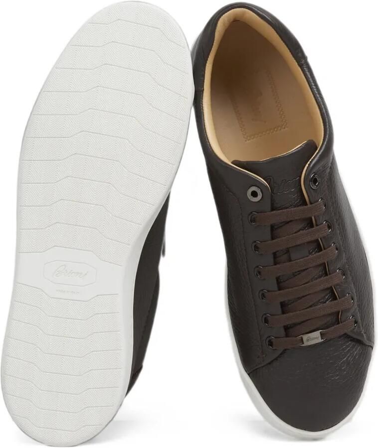 Brioni pebbled deerskin sneakers Bruin - Foto 2