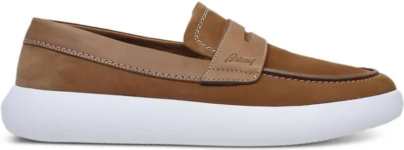 Brioni Sneakers met suède bandje Bruin
