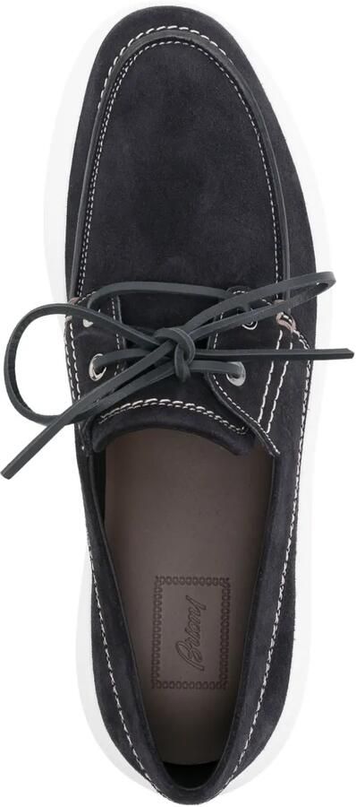 Brioni Suède loafers Blauw - Foto 2
