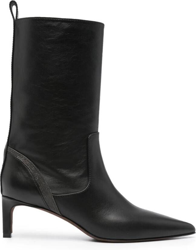 Brunello Cucinelli Agnes halfhoge laarzen Zwart