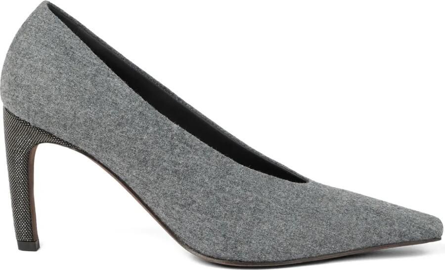 Brunello Cucinelli 85 mm flanellen pumps Grijs