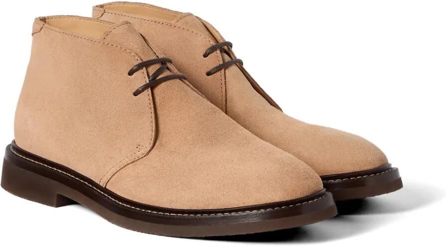 Brunello Cucinelli Chukka suède laarzen Beige