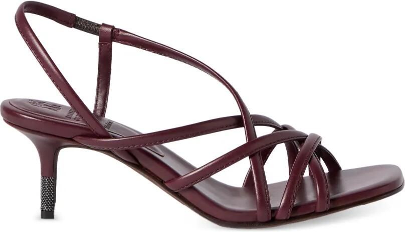 Brunello Cucinelli City kalfsleren pumps met decoratieve details Rood